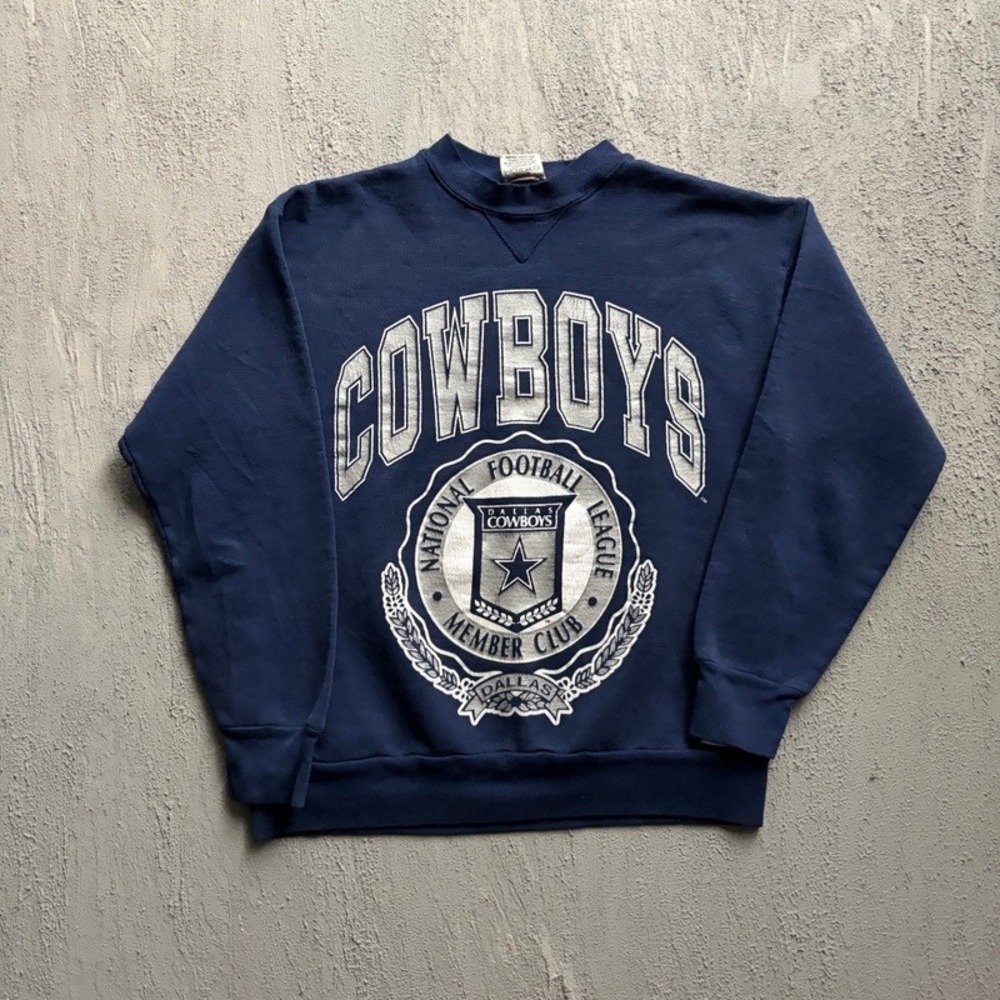 Vintage Dallas Cowboys Sweatshirt Large Blue 1990s NFL Nutmeg